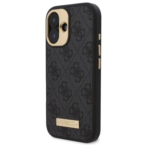 Guess 4G Logo Plate MagSafe Case for iPhone 16 Plus - Blackeng