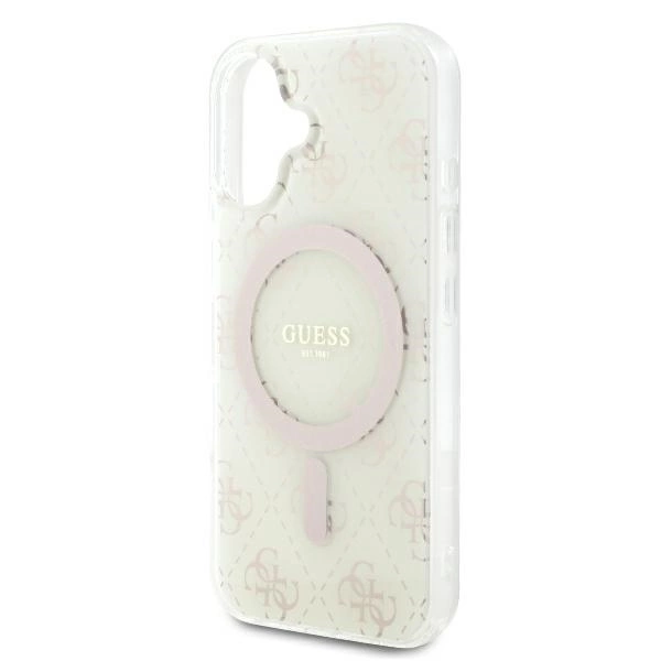 Guess IML 4G Background MagSafe iPhone 16 Case - Whiteeng