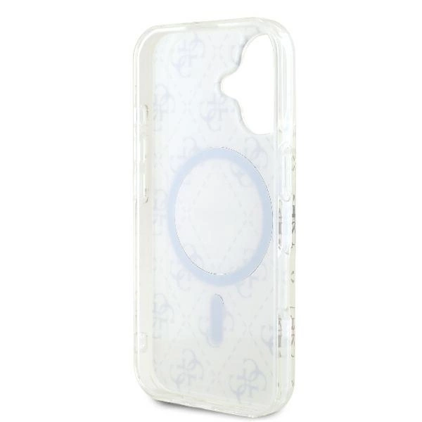 Guess IML 4G Background MagSafe iPhone 16 Case - Whiteeng