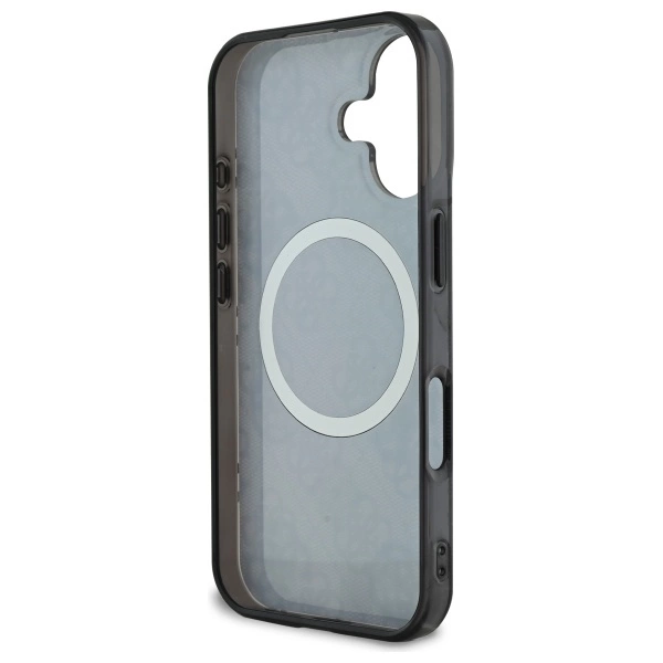 Guess IML Peony On 4G Background MagSafe case for iPhone 16 - blackeng