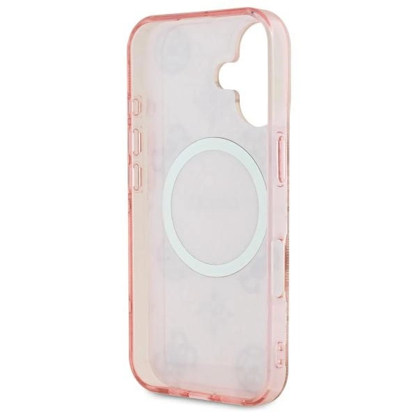 Guess IML Peony On 4G Background MagSafe iPhone 16 Case - Pinkeng