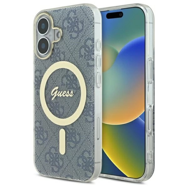 Guess IML 4G MagSafe iPhone 16 Case - Blueeng