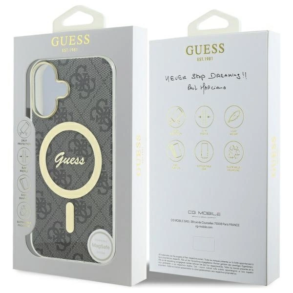 Guess IML 4G MagSafe iPhone 16 Case - Blackeng