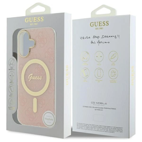 Guess IML 4G MagSafe iPhone 16 Case - Pinkeng