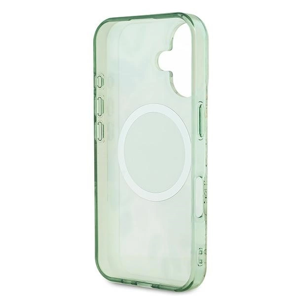Guess IML Flower & Tonal Circle MagSafe case for iPhone 16 - greeneng