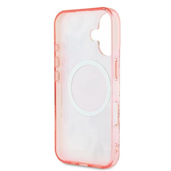 Guess IML Flower & Tonal Circle MagSafe iPhone 16 Case - Pinkeng