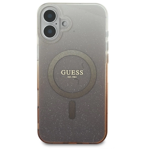 Guess IML Glitter Gradient MagSafe iPhone 16 Case - Browneng
