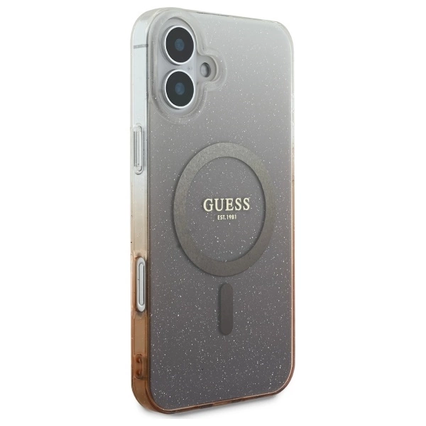 Guess IML Glitter Gradient MagSafe iPhone 16 Case - Browneng