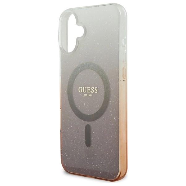 Guess IML Glitter Gradient MagSafe iPhone 16 Case - Browneng