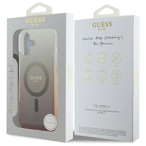 Guess IML Glitter Gradient MagSafe iPhone 16 Case - Browneng