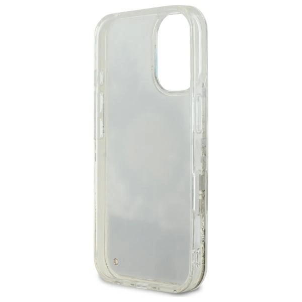 Guess Liquid Glitter Flower MagSafe iPhone 16 Case - Beigeeng