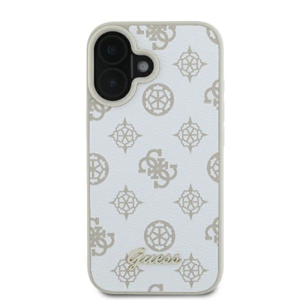 Guess Peony Script Logo MagSafe iPhone 16 Case - Whiteeng