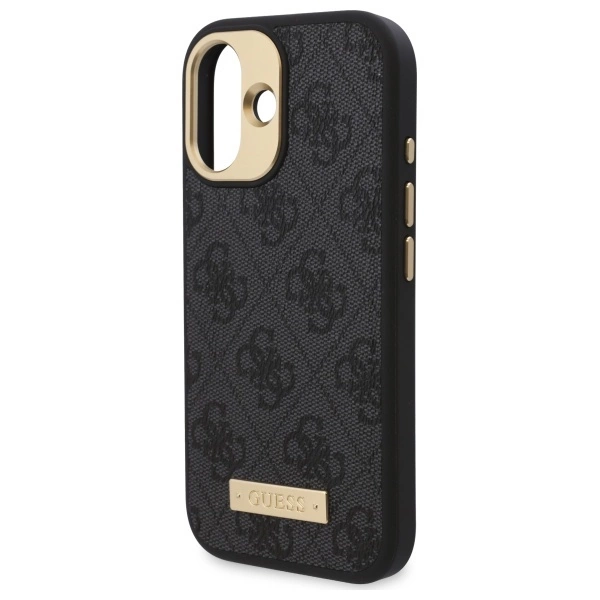 Guess 4G Logo Plate MagSafe iPhone 16 Case - Blackeng