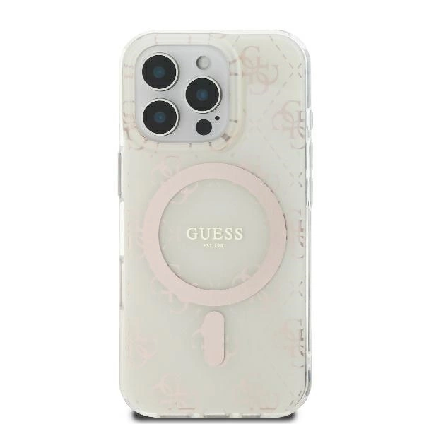 Guess IML 4G Background MagSafe case for iPhone 16 Pro Max - whiteeng