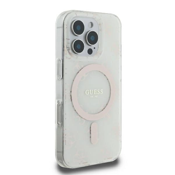Guess IML 4G Background MagSafe case for iPhone 16 Pro Max - whiteeng