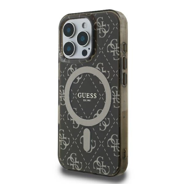 Guess IML 4G Background MagSafe Case for iPhone 16 Pro Max - Browneng