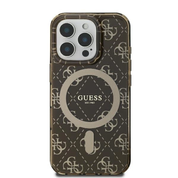 Guess IML 4G Background MagSafe Case for iPhone 16 Pro Max - Browneng