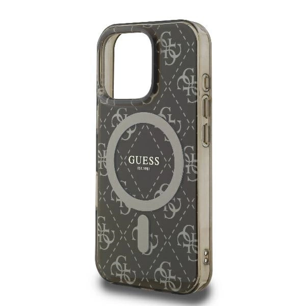 Guess IML 4G Background MagSafe Case for iPhone 16 Pro Max - Browneng