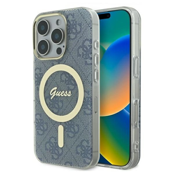 Guess IML 4G MagSafe Case for iPhone 16 Pro Max - Blueeng