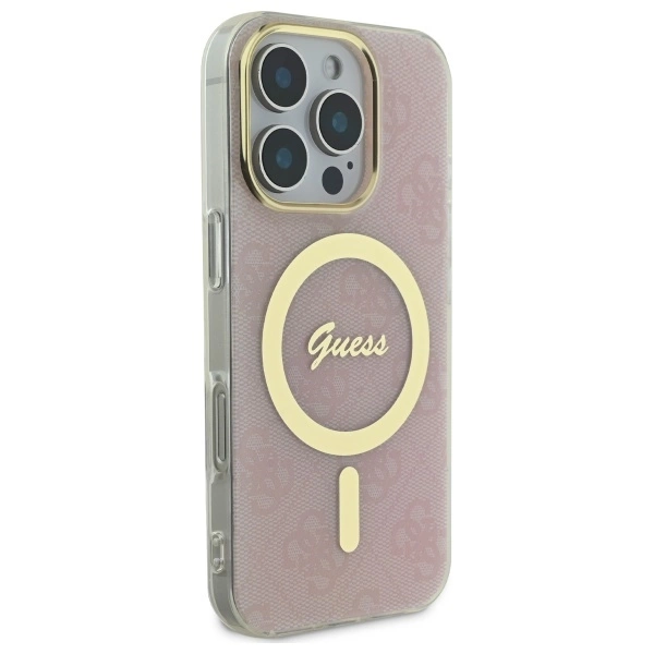 Guess IML 4G MagSafe Case for iPhone 16 Pro Max - Pinkeng