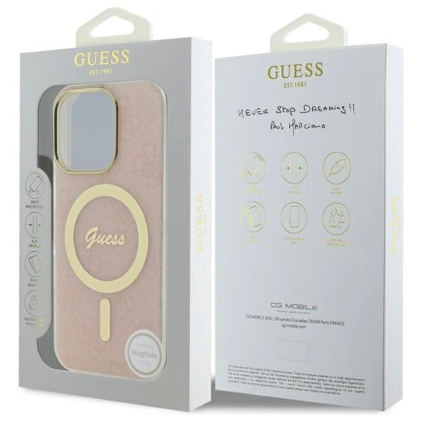 Guess IML 4G MagSafe Case for iPhone 16 Pro Max - Pinkeng