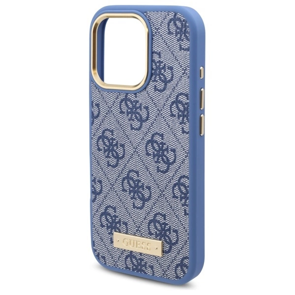 Guess 4G Logo Plate MagSafe Case for iPhone 16 Pro Max - Blueeng