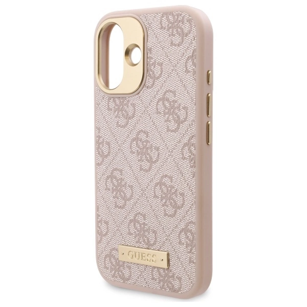 Guess 4G Logo Plate MagSafe Case for iPhone 16 Plus - Pinkeng