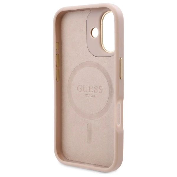 Guess 4G Logo Plate MagSafe Case for iPhone 16 Plus - Pinkeng