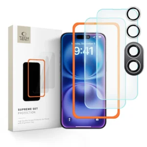 Tech-Protect Supreme Set tempered glass for iPhone 16 - transparent (3 pcs.)eng