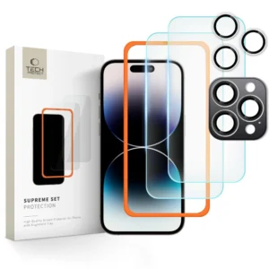 Tech-Protect Supreme Set Tempered Glass for iPhone 16 Pro Max - Transparent (3 pcs.)eng