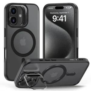 Tech-Protect MagStand MagSafe Case with Stand for iPhone 16 - Semi-Transparenteng