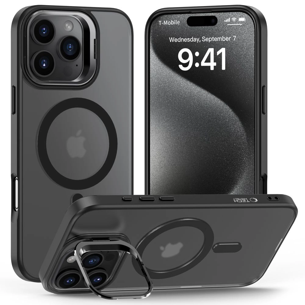 Tech-Protect MagStand MagSafe Case with Stand for iPhone 16 Pro - Semi-Transparenteng