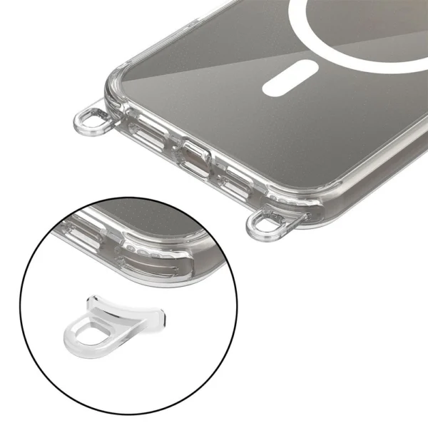 Tech-Protect FlexAir Chain MagSafe Case for iPhone 16 Pro Max - Clear + 2 Lanyards (Black and Taupe)eng