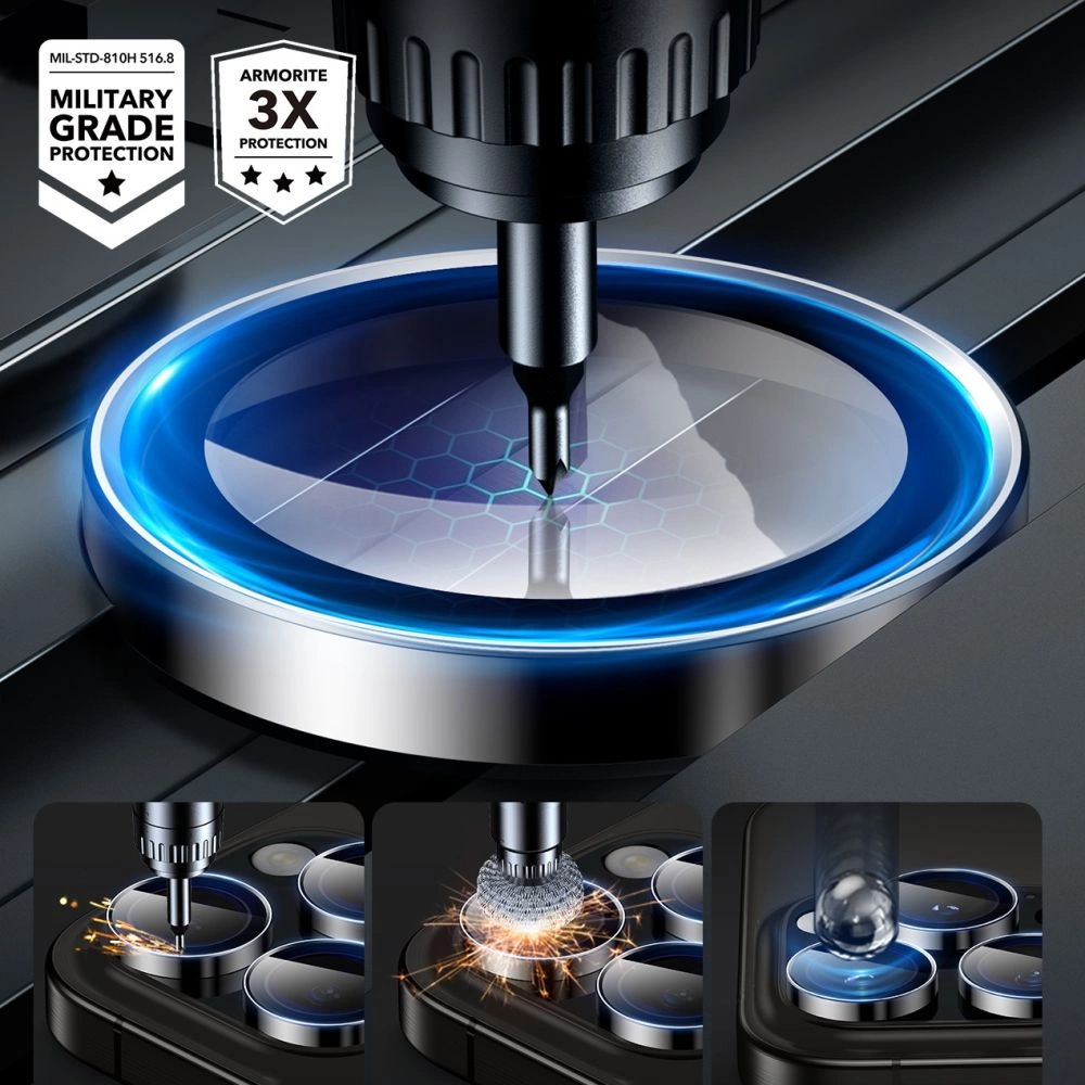 ESR Armorite Tempered Glass for iPhone 16 Pro / 16 Pro Max Camera - Blackeng