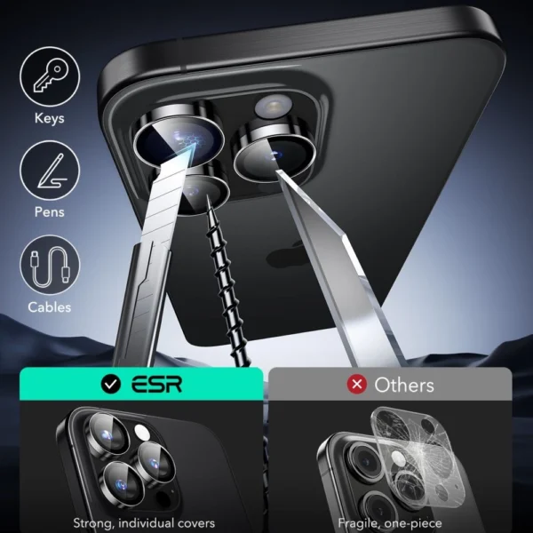 ESR Armorite Tempered Glass for iPhone 16 Pro / 16 Pro Max Camera - Blackeng