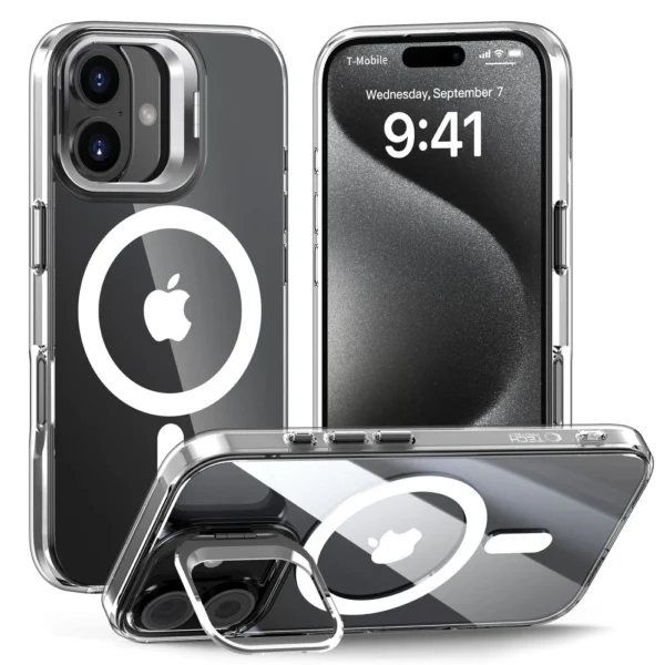 Tech-Protect MagStand MagSafe iPhone 16 Case - Cleareng