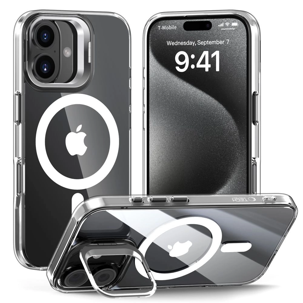 Tech-Protect MagStand MagSafe iPhone 16 Case - Cleareng