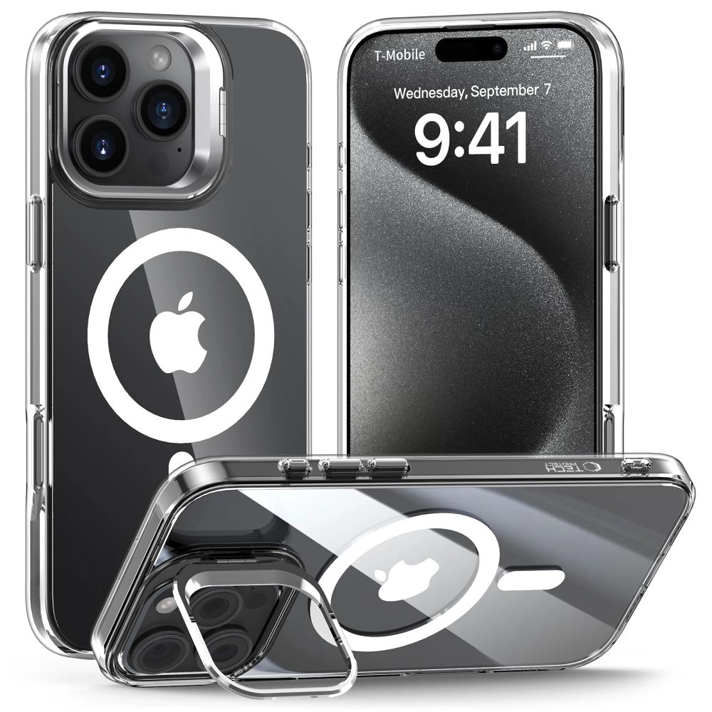 Tech-Protect MagStand MagSafe Case for iPhone 16 Pro Max - Cleareng