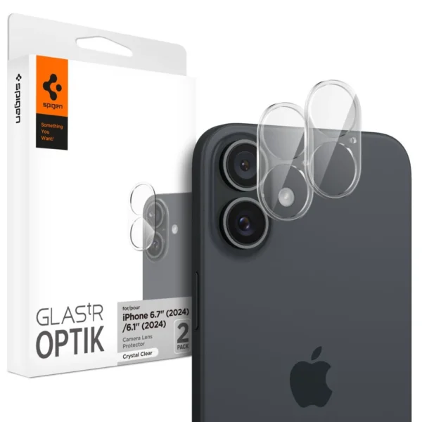 Spigen Optik Glas.tR tempered glass for iPhone 16 / 16 Plus camera - transparent (2 pcs.)eng