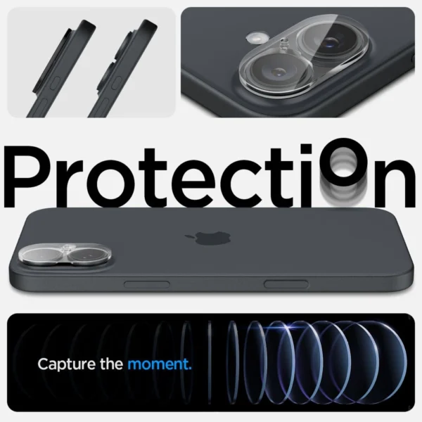 Spigen Optik Glas.tR tempered glass for iPhone 16 / 16 Plus camera - transparent (2 pcs.)eng
