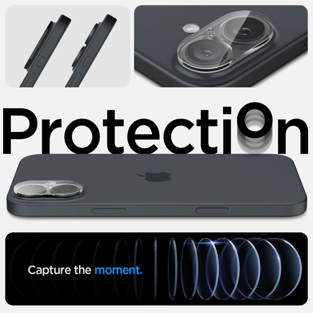 Spigen Optik Glas.tR tempered glass for iPhone 16 / 16 Plus camera - transparent (2 pcs.)eng