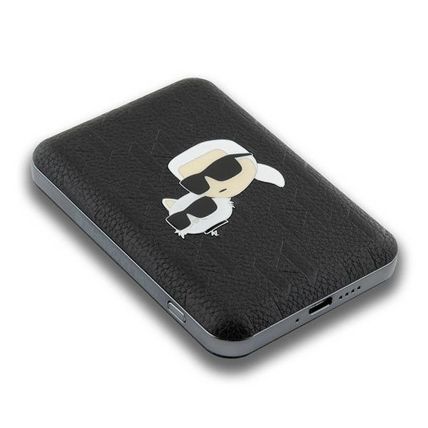 Karl Lagerfeld Powerbank inductive KLPB5FPGKSKCHK 16W 5000mAh black/black Karl&Choupette Head Pin MagSafeeng