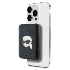 Karl Lagerfeld Powerbank inductive KLPB5FPGKSKIHK 16W 5000mAh black/black Karl Head Pin MagSafeeng