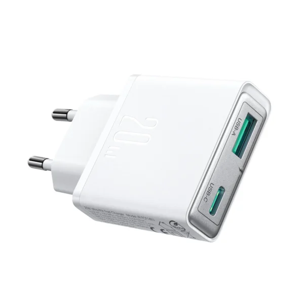 Joyroom JR-TCF14 20W USB-A USB-C Super Slim Wall Charger - Whiteeng