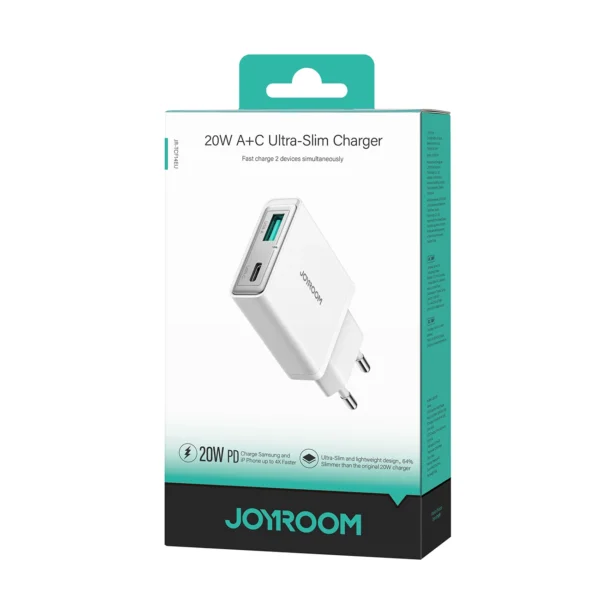 Joyroom JR-TCF14 20W USB-A USB-C Super Slim Wall Charger - Whiteeng
