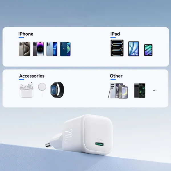 Joyroom JR-TCG08 GaN 20W Power Delivery Wall Charger - Whiteeng