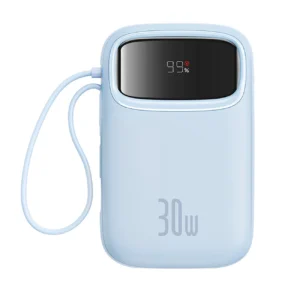 Baseus QPow 2 30W 10000mAh Power Bank with Built-in USB-C Cables - Blueeng