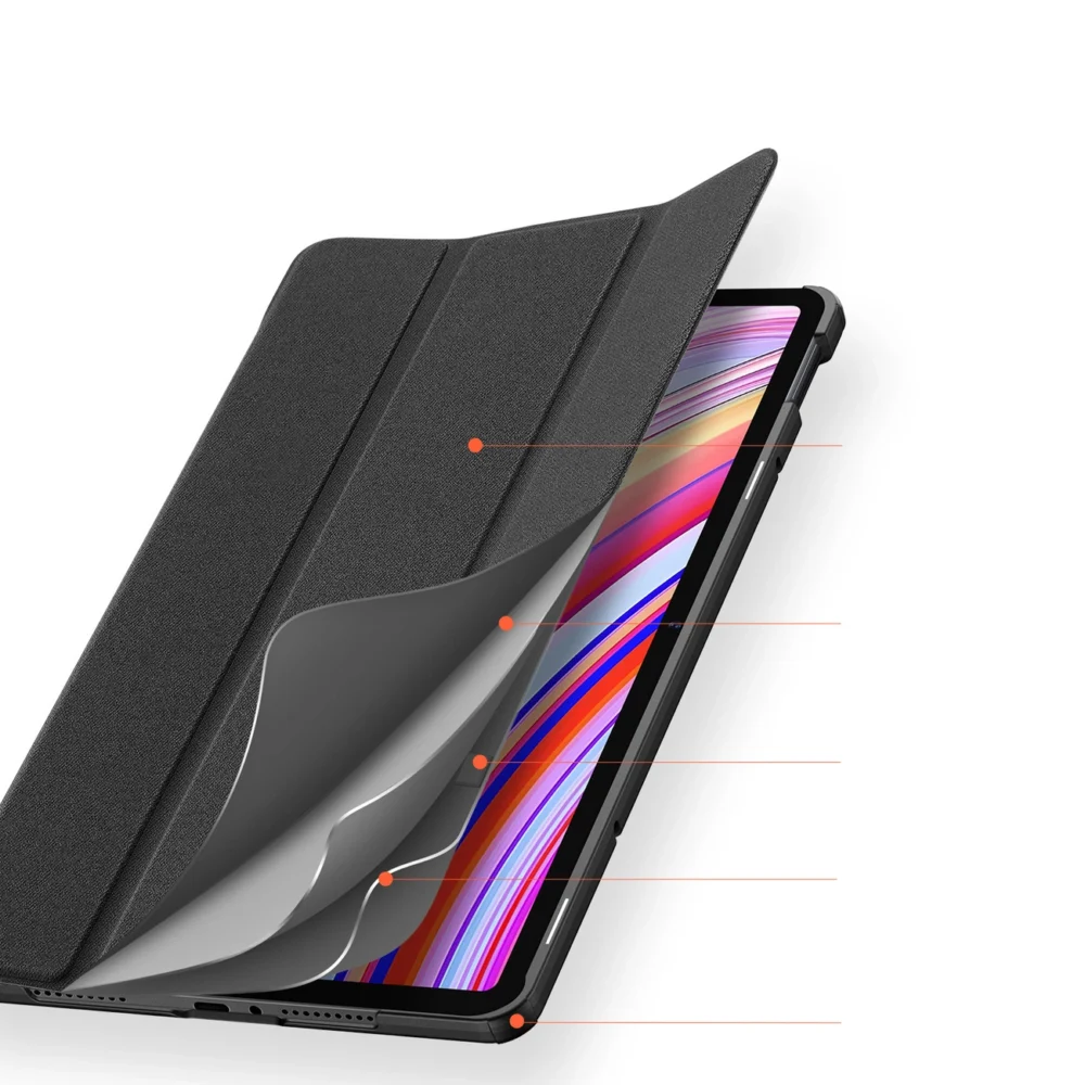Dux Ducis Domo Case with Flip and Smart Sleep for Xiaomi Redmi Pad Pro (4G/5G)/Poco Pad 12.1 - Blackeng