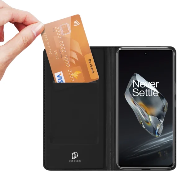 Dux Ducis Skin Pro Case for OnePlus 12 with Flip and Card Slot - Blackeng