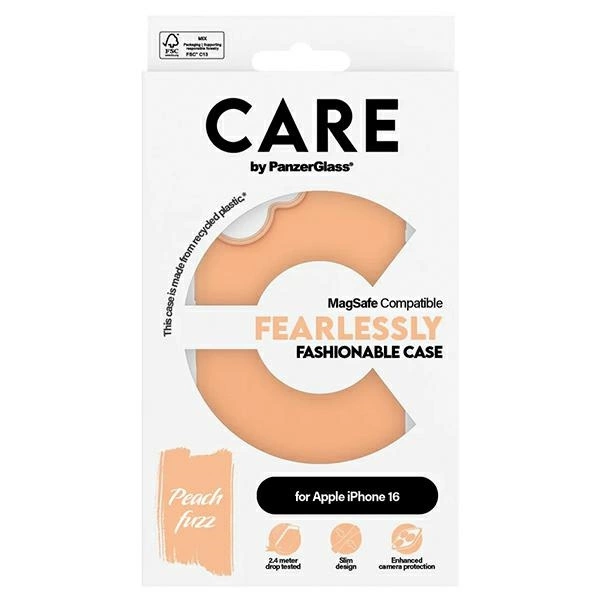 CARE by PanzerGlass Fashion Case iPhone 16 6.1" peach/peachy MagSafe 1389eng